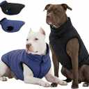 LovinPet Reversible Dog Puffer Coat for Dogs, DownInsulated Winter Jacket, WaterResistant & WindResistant, AntiStatic, Dual-Sided Blue & Black for Cold Weather,XL