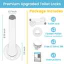 4our Kiddies Baby Toilet Lock (2 Pack) for Child Safety, Baby Proof Toilet Seat Lock with 2 Extra Pallet Fit for Most Standard Toilet, Easy Intallation Toilet Lid Lock with 2 Extra 3M Adhesive