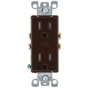 Leviton 15 Amp Decora Tamper-Resistant Duplex Electrical Wall Outlet, T5325, Brown