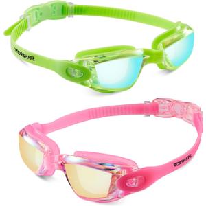 2 x Adult Swim Goggles 2 Pack Anti Fog Swimming Goggles, No Leaking UV Protection Pool Goggles for Men Women Youth