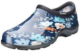 Plastics Sloggers Waterproof Garden Shoe for Women – Outdoor Slip-On Rain and Garden Clogs with Premium Comfort Support Insole Floral Fun Blue, Size  10