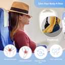 Airplane Foot Hammock, Portable Airplane Footrest to Relax Feet, Adjustable Foot Hanger for Long Trip Home Office, Travel Essentials, Navy