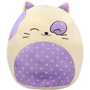 20-Inch Large Cat Plush Pillow with Floral Belly Cute Plush Toy Soft Kitty Pillow Giant Kitty Stuffed Animal Birthday Gifts for Kids Girls Adults