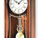 AYRELY 22IN Grandfather Vintage Wall Clock with Pendulum and Chime, Hour/Quarter-Hour Chime, Mahogany Wooden Frame, Large Vintage Wall Clock for Living Room, Home Decor Gift