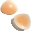 Pair Concave Silicone Breast Form, Triangle Mastectomy Prosthesis Bra Inserts Enhancer Pads (Adhesive)