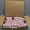 Set of 8 Pink Baby Shower Decoration for Girl Baby LED Letters Party Supplies Light up Letter Battery Operated Letter for Table Centerpieces Wedding Valentines Day Decoration(8.7 Inch)