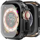 BOTOMALL Screen Protector Compatible with Apple Watch Ultra 3/2/1 49mm Bumper Case,Rugged Military Grade Flexible TPU Face Cover with Tempered Glass Film for iWatch Men Womens