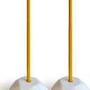 Set of 2 Small White Ceramic Candleholders for Votprof Slim Taper Candles, Durable, Modern Design
