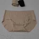 INNERSY Women's Seamless No Show Hipster Panties Invisible Light Underwear 3-Pack (Large, Black/Nude)