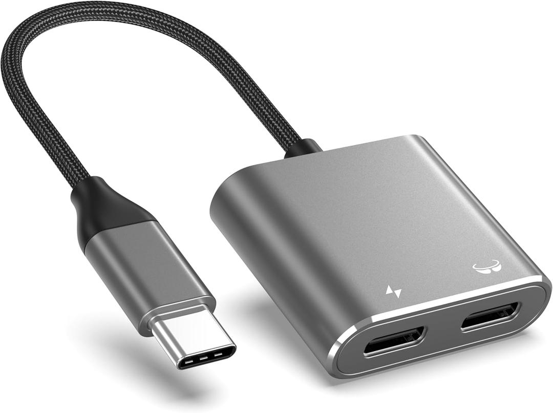 USB C to AR Glasses and Charging Adapter, Charge and Play, Compatible 100W PD Fast Charging for DJI RC 2, Switch OLED, Steam Deck Connected Viture/Rokid/Xreal AR Glasses 1080P 120Hz/4K 60Hz