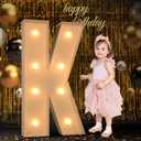 Marquee Light Up Letters, 3FT Large for Party, Numbers, Mosaic Balloon Frame, Cardboard for Birthday Wedding Engagement Party Backdrop Decorations, Letter K