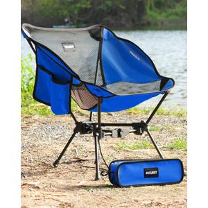Portable Camping Chair Compact Lightweight Folding Chair for Adults, Supports 330 lbs Ideal for Backpacking Hiking, Fishing, Beach, Picnic & Lawn (Black)