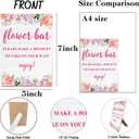 2 x Flower Bar Table Sign 5x7 Inch, Wedding Flowers Small Wooden Stand, Bridal Shower Table Sign, Flower Bar Desk Decor