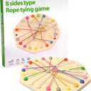 10-Piece Wooden Rope Untangling Puzzle GameKnot Logic Board Toy for Kids & Family, Multi-Level Brain Teaser to Develop Fine Motor Skills