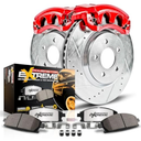 Power Stop KC2073-36 Z36 Truck & Tow Front and Rear Drilled and Slotted Brake Rotors Kit with Carbon-Fiber Ceramic Brake Pads & Calipers For Chevy Silverado 2500HD 3500HD GMC Sierra 2500HD 3500HD, Only Rear Side