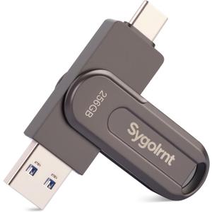 256GB USB Flash Drive for iPhone Photo Stick Thumb Drive, 2-in-1 USB C + USB A, External Storage Jump Drive for Picture Video Data Backup, High Speed Memory Stick USB Drive for iPhone/iPad/Android/PC