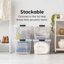 IRIS USA 72 Qt Stackable Plastic Storage Bins with Lids, 6 Pack - BPA-Free, Made in USA - See-Through Organizing Solution, Latches, Durable Nestable Containers, Secure Pull Handle - Clear