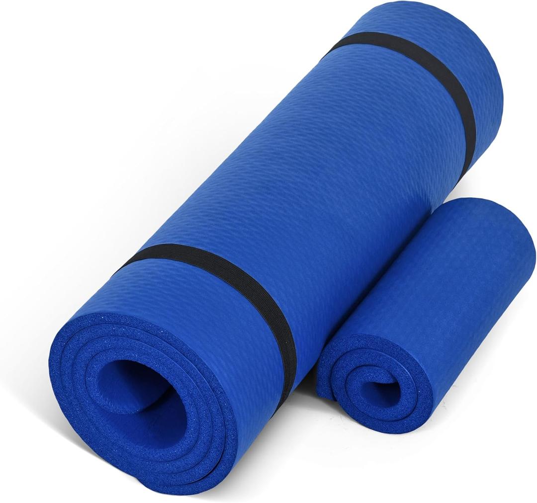 CAP Barbell 1/2-Inch High Density Exercise Yoga Mat with Strap