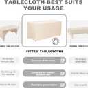 PLOYMONO Fitted Tablecloth, 2 Pack Table Clothes for 6 FT Rectangle Table, (72x30 Inch) Polyester Fabric Cover for Trade Craft Show, Buffet, Banquet, Wedding (Beige)