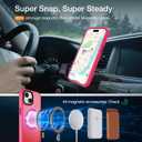 2 x DEERLAMN Magnetic Matte Case for iPhone 15 with Screen Protector, [Compatible with MagSafe][Military Grade Drop Protection] Slim Translucent Shockproof Protective Phone Cover, Hot Pink