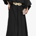 CHICME Women Summer 2 Piece Outfits Off Shoulder Lantern Sleeve Top Flowy Wide Leg Pants Set