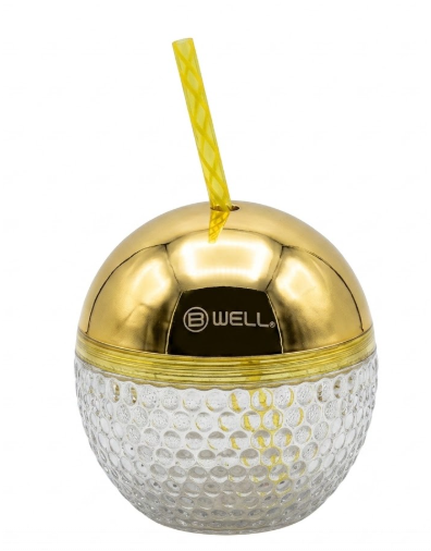 B•WELL Gold Disco Ball Tumbler Water Bottle