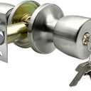 JO.KO 2 Pack Door Knob with Lock and Key, Round Ball Lock Interior/Exterior Door Knob for Bedroom Or Bathroom/Entry Door Handle (2Pack)