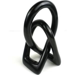 Natural Soapstone 6-inch Lover's Knot in Black