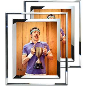SIMON'S SHOP 8x10 Picture Frame, Glass Picture Frames 8x10 for Wall and Tabletop, 2-Pack Photo Frame Vertical or Horizontal Display, Modern Home Office Dcor