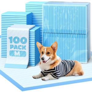 Powools Puppy Pads - Super Absorbent & Spill-Proof Pee Pads for Dogs with 6-Layer Material, Quick-Dry & Hassle-Free Potty Pads for Floors, Furniture, Vehicle, 22"  22", 100 Packs