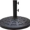 C-Hopetree 42 lb Heavy Duty Round Patio Base Stand for Outdoor Market Table Umbrella, Black
