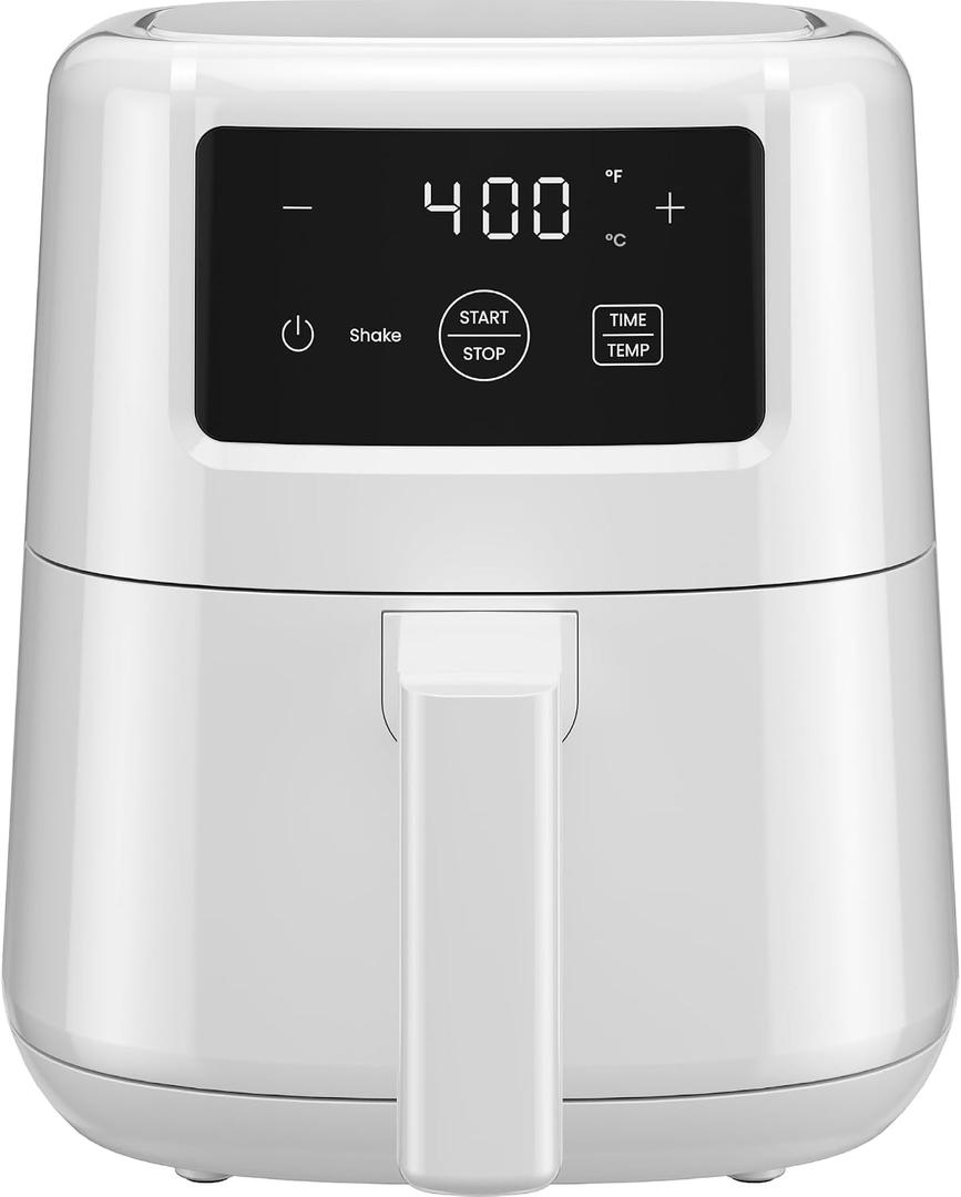 CHEFMAN 2 Qt Mini Air Fryer Digital Space-Saving Compact Air Fryer with Nonstick and Dishwasher Safe Basket, Quick & Easy Meals in Minutes, Features Digital Timer and Shake Reminder White, 2 Quart