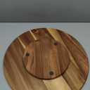 Acacia Wood Lazy Susan Wood Turntable Tray Cabinet Organizer, 18"