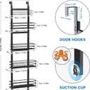 5-Tier Over the Door Pantry Organizer,Cabinet Door Organizer,Kitchen Pantry Door Organizers and Storage,Over the Door Spice Rack,Behind the Door Storage,Door Hanging Organizer,Black