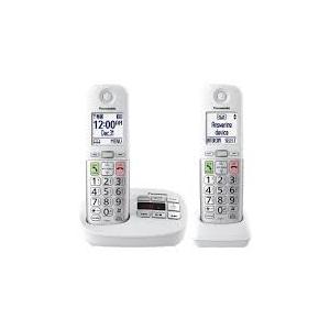 Panasonic Cordless Phone, Easy to Use with Large Display and Big Buttons, Flashing Favorites Key, Built in Flashlight, Call Block, Volume Boost, Talking Caller ID, 2 Cordless Handsets  KXTGU432W