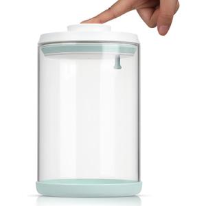 POP-Glass Cookie-Candy Airtight-Jar Lid - 2.2Qt/2L Clear glass container | Stackable One-Touch Opening | For Cookie, Candy, Sugar, Flour, Nuts