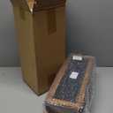 MyGift Wine Bottle Gift Box with Translucent Black Acrylic Window, Decorative Wine Holder Display, Whiskey Collector Storage Case with Metal Latch Closure, Rustic (Burnt Wood)