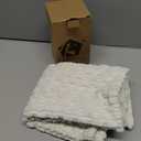 Kevin Textile Pillow Covers Decorative Set of 2 Striped Corduroy Plush Velvet Christma Pillowcases Cushion Cover for Couch 16x16 Inch Cream