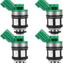 4Pcs Fuel Injectors ANGLEWIDE 842-18125 16600-1S700 Fuel Injectors Set fit for 1998-2004 for Nissan for Frontier,1996-1997 for Nissan for Pickup,2000-2004 for Nissan for Xterra, 1 Hole