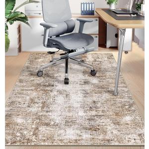 Capslpad Office Chair Mat for Hardwood Floor/Tile Floor 47"x59" Non Slip Desk Chair Mat Low Pile Computer Gaming Chair Rug for Rolling Chair Protector Mat for Office Den Computer Desk, Brown