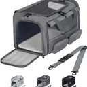 Cat, Dog Carrier for Pets up to 15 lbs, Soft-Sided Collapsible Pet Carrier with Upgraded Sturdy Base, Privacy Curtain and 2 Storage Bags, Cat Bag for Medium Cats and Small Dogs