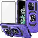 Ailiber Case for OnePlus 10T 5G, One Plus 10T 5G Phone Case with Screen Protector, Ring Kickstand for Magnetic Car Mount, Military Grade, Heavy Duty Shockproof Protective Hard Cover for 1+ 10T-Purple