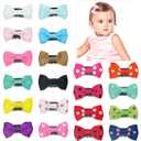 20 Pack Handmade Tiny Hair Clips for Baby Fine Hair 1.75Inch Mini Grosgrain Ribbon Hair Bows Snap Hair Clips Barrettes Hair Accessories For Baby Girls Newborn Infant Toddlers