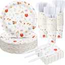 300 Pcs Farm Animal Birthday Party Decoration, Farm Animal Plates and Napkins Cups Serves 50 Guests, Disposable Farms Themed Dinnerware for Baby Shower Wedding Birthday Party Supplies