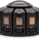 Kitchen Art Select-A-Spice Auto-Measure Pro Carousel 12 Compartments Spice Rack, Black 9.5 x 9.5 x 6.5 inches