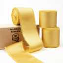 Gold Silk Satin Ribbon 1.5 Inch x 21 Yards Handmade Fringe Chiffon Frayed Fabric, Gold Ribbon for Gift Wrapping, Flower Bouquet, Wedding Invitation, Baby Shower, Bridal Shower, Christmas Decor