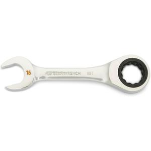 GEARWRENCH 16mm 90-Tooth 12 Point Stubby Combination Ratcheting Wrench | 86846