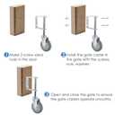 ERKOON Heavy Duty Gate Wheel Spring-Loaded Gate Casters, 3 inch Sliding Gate Wheels for Wooden Gate, Metal Tube Gate, Fence, 200lbs Load Capacity (3inch 1PCS)
