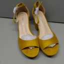 CAMSSOO Platform Heels for Women Chunky Heel Open Toe Ankle Strap Suede Wedges Sandals Wedding Office Dress Shoes (10)