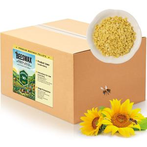 Beeswax Pellets for Candle Making 5lb/10lb/40lb Natural Beeswax for Candles, Lip Balms, and Skincare Yellow Beeswax for DIY Projects Ideal for Beginners and Experts40lb